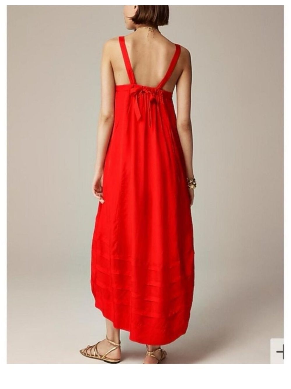 J.Crew Women's Sleeveless Pintuck Midi Dress Size Large - Picture 2 of 8